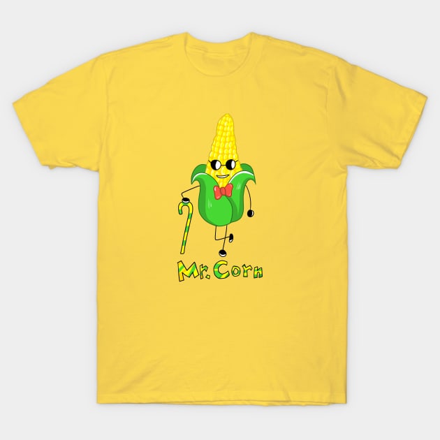 Mr. Corn funny cute cool cartoon T-Shirt by Ojoy